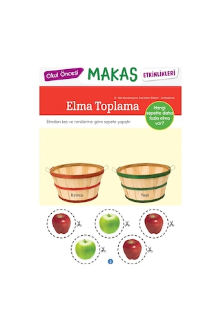 Okul Öncesi Makas Etkinlikleri Kes Yapıştır Oyna 1. Seviye - Dikkat Atölyesi Yayınları