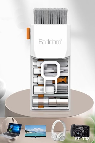 Earldom T08 Çok Fonksiyonlu Temizleme Kiti - Beyaz M414