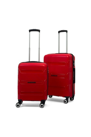 Lucas Polipropilen Kırılmaz Valiz, Kabin Boy&orta Boy Kırmızı