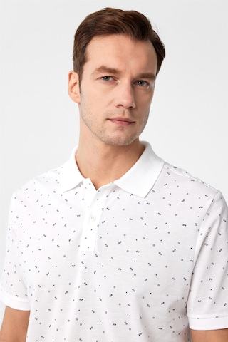 Süvari Beyaz Regular Baskılı Polo Yaka Tişört-37382 Beyaz