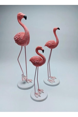 Metal Ayaklı 3 Lü Flamingo Pembe