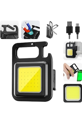 Anahtarlıklı Fener Fener Cob Led Çok Renkli
