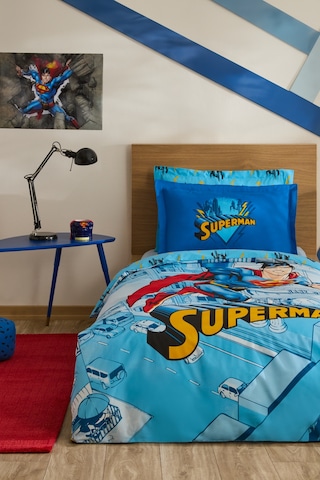 Karaca Home Superman Stronger Tek Kişilik Nevresim Takımı Mavi