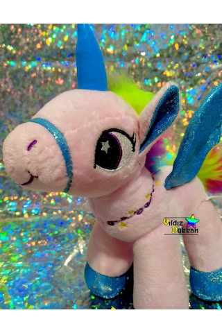 Sevimli Hayvan Peluş Oyuncak At Boynuzlu At Unicorn Pony 25Cm Pbm
