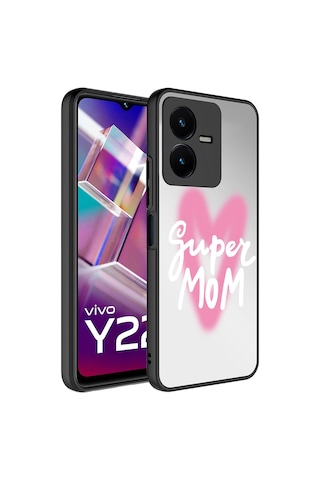 Zore Vivo Y35 Kılıf Aynalı Desenli Kamera Korumalı Parlak Msra Mirror Kapak - Süper Anne Süper Anne