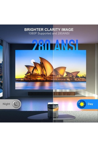 Wimius 1080P - 5G Wifi ve Bluetooth Özellikli Mini Dış Mekan Projektörü