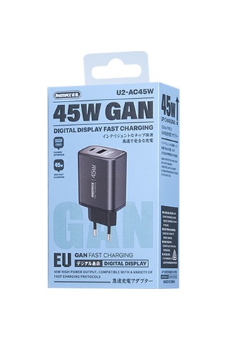 Ebitda Remax U2-ac45w 45w Type-c 30w Usb-a Adaptör Dijital Ekran Hızlı Şarj