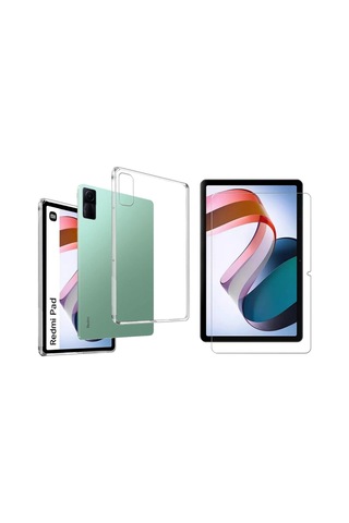 Xiaomi Redmi Uyumlu Pad Şeffaf Silikon Kılıf + Nano Ekran Koruyucu
