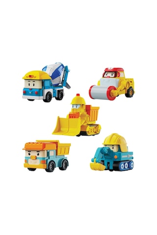 Polı Mrt-761 Robocar Poli Mini İnşaat Araçları 5li Set