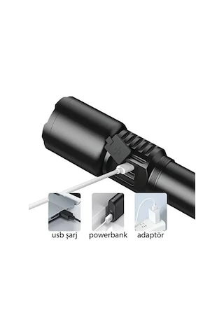 Gold Orion Alüminyum Usb Çıkışlı El Feneri Or-2208-tg Siyah