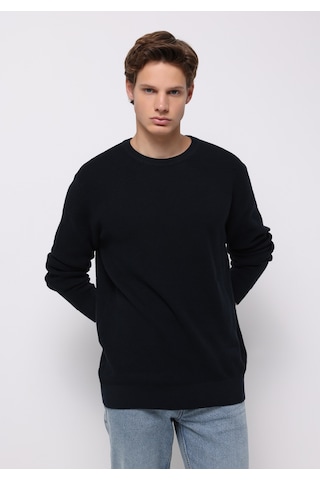 Colin's Colins Regular Fit Yuvarlak Yaka Jakarlı Erkek Lacivert Kazak Cl1075647 Q1.v2 Nav Lacivert