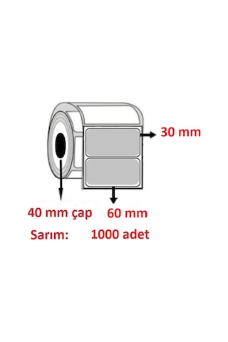 30x60 Pvc Pp Şeffaf Emniyet Etiketi 1000'li Sarım