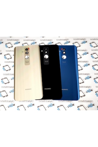 Tkgz - Mate 20 Lite Arka Pil Batarya Kapağı (Kamera Lensli Cam) (275883448) Altın