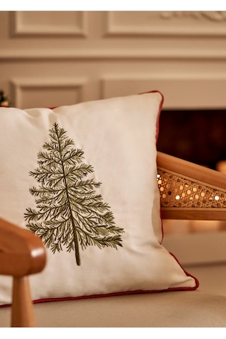 Bella Maison New Year Yılbaşı Nakışlı Kırlent Kılıfı Beyaz 43x43 Cm Beyaz