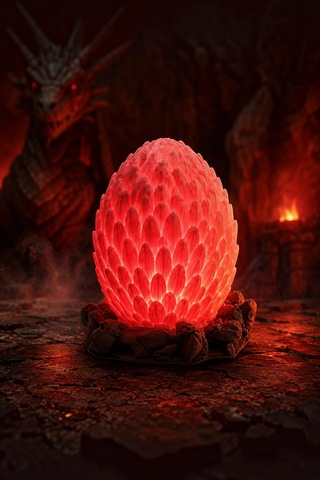 Ejderha Yumurtası Dekoratif Masa Lambası Rgb E27 Duy 20 Cm Dracora Varsayılan