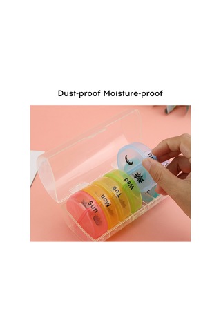 Vkemall 7 Bölmeli 14 Izgara Günlük İlaç Kutusu, Pp Malzeme, Nem Engelleme, Hafif Taşınabilir, Siyah