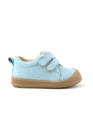 Rakerplus Hakiki Deri Mavi Cırtlı Anatomik Bebek Spor Ayakkabı Sneaker Mavi