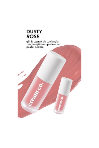 Cream Co. Nemlendirici Besleyici Işıltılı Dudak Yanak ve Göz Renklendirici Tint Dusty Rose