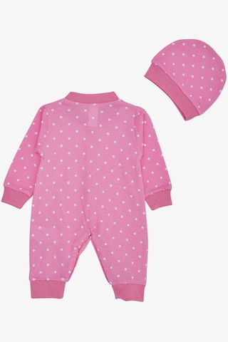 Breeze Kız Bebek Tulum Puantiye Desenli 0-6 Ay, Pembe-pembe Pembe