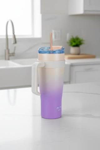 Bambum Horizon - Pipetli Termos Bardak Pembe 1000ml Pembe