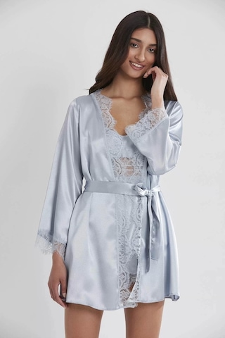 Pierre Cardin 2490 Bayan Sabahlıklı Saten Şort Takım Mist