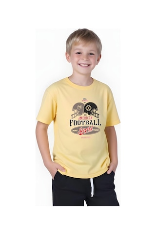 Panios Kids Erkek Çocuk Kısa Kollu T-shirt Sarı