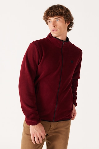 Wrangler Regular Fit Normal Kesim Dik Yaka Fermuarlı Bordo Polar Ceket W212239810 Bordo