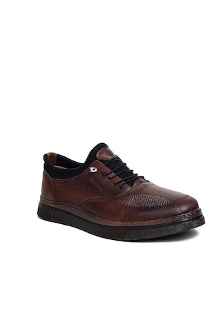 İçi Dışı Hakiki Cilt Deri Ortapedik Taban Lastikli Bağcık Poli Taban Erkek Klasik Ayakkabı Kundura Tarz2000 Kahverengi