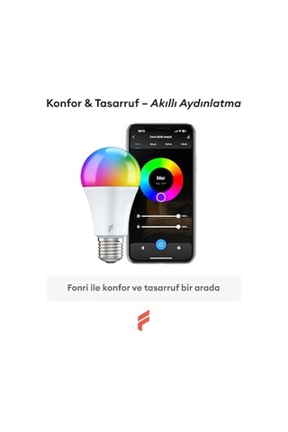 Akıllı Led Ampul, 9w-titreşimsiz, 16.7 Milyon Renk, Sesli Kontrol, 2 Diğer