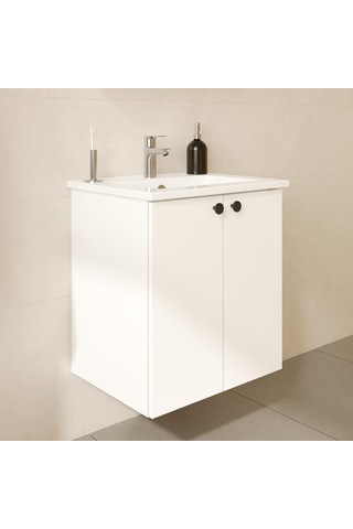 Vitra Shift T20 81002 Kapaklı Lavabo Dolabı, Parlak Beyaz, 60 Cm Sku: Smg8690010175427 Açık Gri