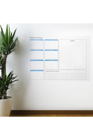 Buffer Haftalık Planlayıcı Manyetik Duvar Stickerı Takvim 56 Cm X 70 Cm Renkli