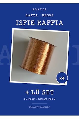 Asavia Ispie Rafya Örgü İpi 4'lü Set 4 X 150 Gr 250 M Bronz