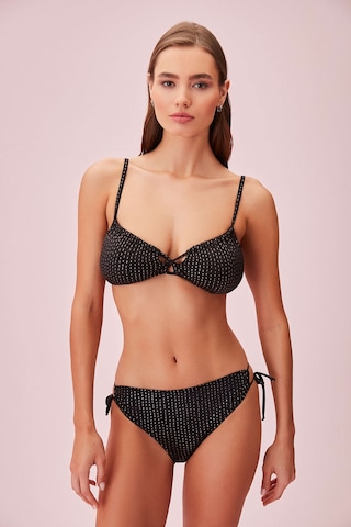 Suwen Line Lurex Yanı Bağcıklı Parlak Bikini Alt Sb254301312d1312 Çizgili Simli