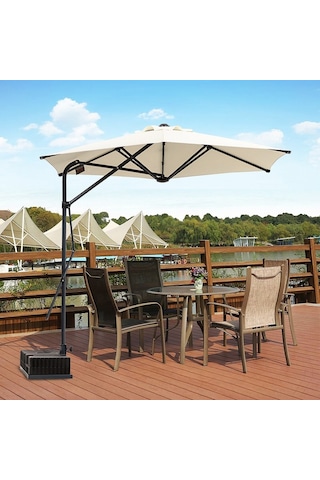Sahra 250/6 Yandan Gövdeli Bahçe Şemsiyesi - Bej Bej