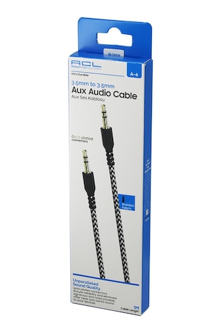 3.5mm Aux Örgülü Ses Kablosu 1m