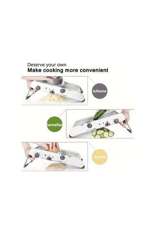 Dashanshop 18 Cesit Ayarlanabilir Mandolin Rende Beyaz Paslanmaz Celik Sebze Julienner Patates Kesici Profesyonel Guvenli Dilimleyici 1 Parça