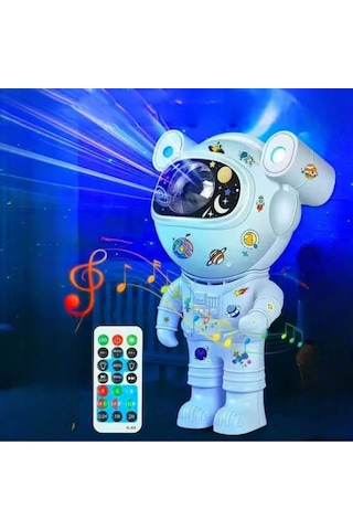 Ollevra Stickerlı ,kumandalı Astronot Model Gece Lambası Beyaz
