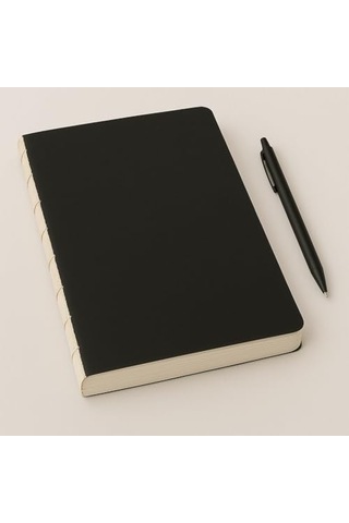Özel Tasarım Siyah Kraft Kapaklı A4 Defter - 180 Derece Açılabilir, Sırtı Dikişli,%100 El İşçiliği, Ofis, Ok Çok Renkli