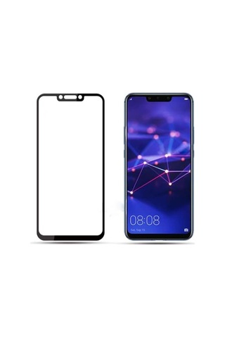 Mate 20 Lite Full Glue Tempered Full Cam Ekran Koruyucu Siyah