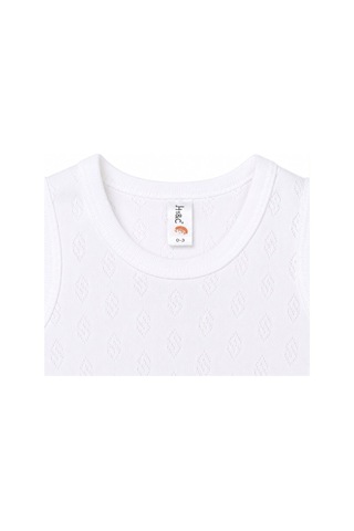 H&c Coolboy H&c %100 Pamuk Desenli Jakarlı Kolsuz Bebek Body Zıbın Beyaz Baklava