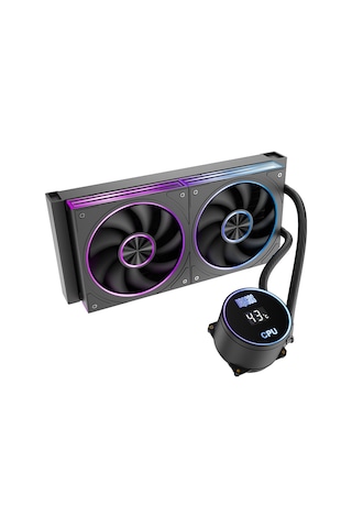 Dragos Frostbite V2 Dijital Isı Göstergeli Argb 240mm Siyah İşlemci Sıvı Soğutucu