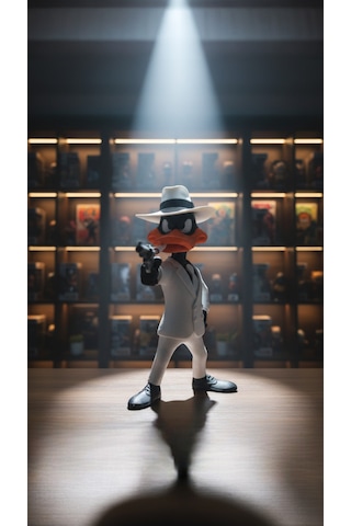 Looney Tunes Daffy Duck Figürü - Mafia Serisi Takım Elbiseli Özel Tasarım Biblo / Figür