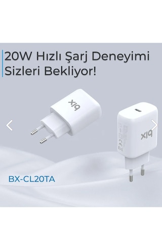 Bix Bx-cl20ta 20w Pd Hızlı Şarj Adaptörü 3a Usb-c'den Lightning K