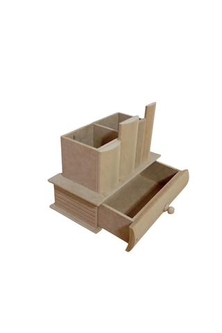 Mdf Kitap Şeklinde Çekmeceli Kalemlik