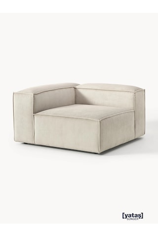 Most Mollis Köşe Modül Berjer 01 Fitilli Kırık Beyaz Kadife Kumaş