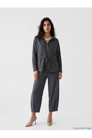 Lcw Vision Gri Regular Fit Kadın Gömlek