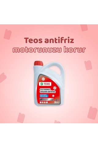 Kırmızı Antifriz Teos 3 Litre -40 Derece