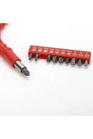 Konesam 10 Adet Tornavida Ucu, 1 Uzunlaştırıcı Çubuk Ve Esnek Girişli Elektrikli Matkap Aksesuar Seti