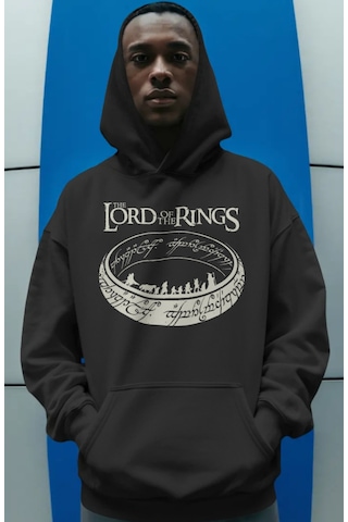 Sevbano Lord Of The Rings Yüzüklerin Efendisi Film Ön Baskılı Unisex Over Siyah