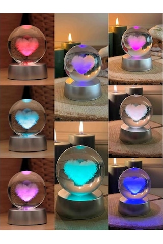 Kişiye Özel Istiridye Inci Kolye Ve Kalp Kristal Cam Kar Küresi Ikili Set